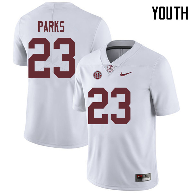 Youth #23 Jarez Parks Alabama Crimson Tide College Football Jerseys Sale-White